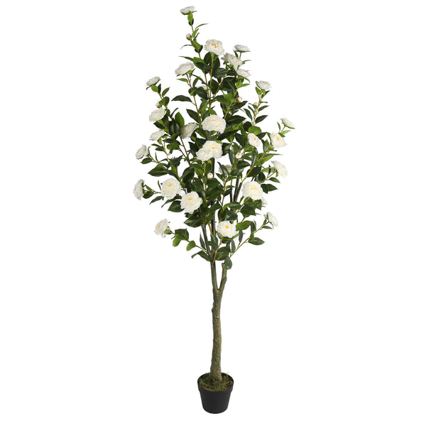 Artificial Camelia Tree 180cm White Flowers